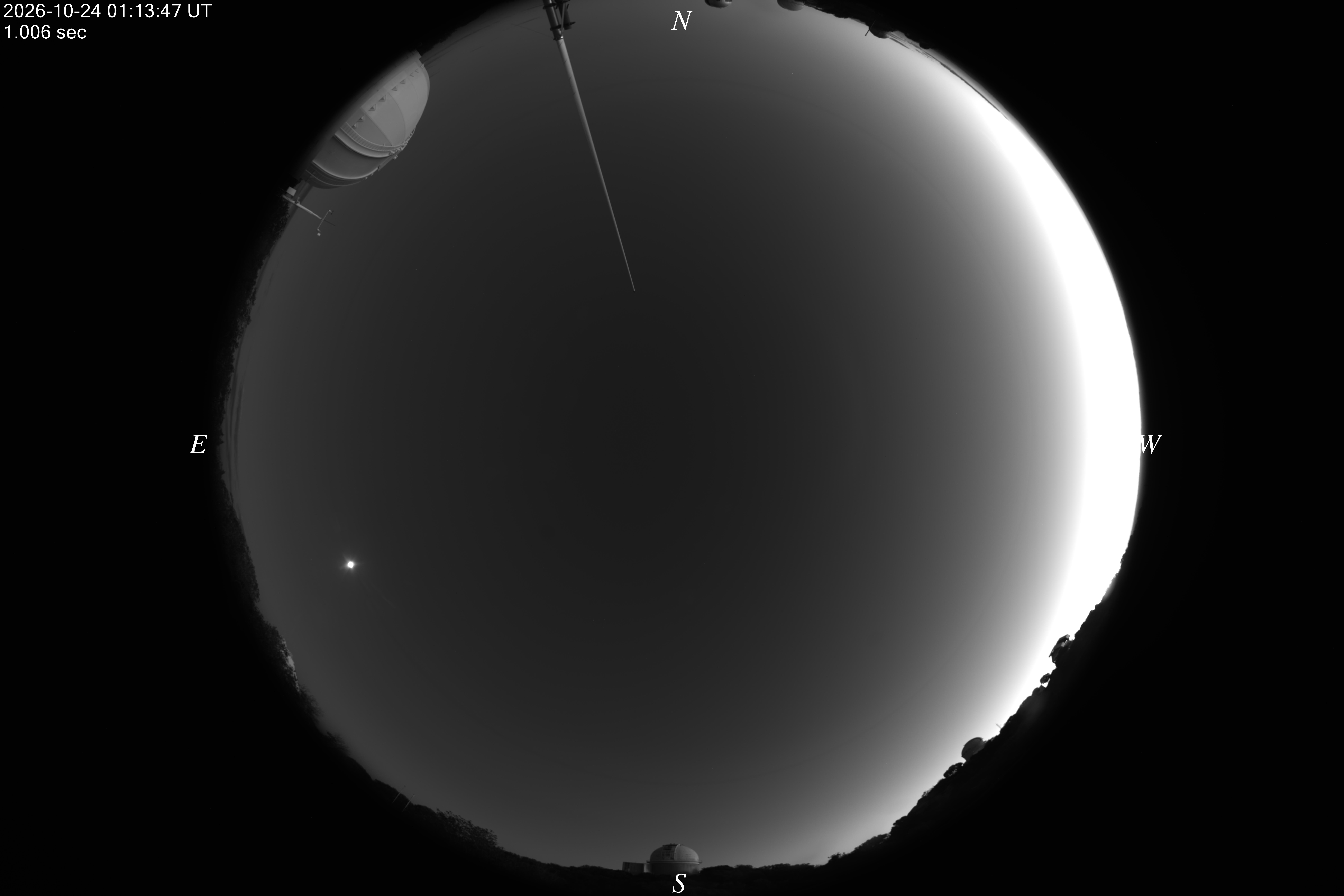 The latest image from the all-sky camera at Kitt Peak National Observatory, west of Tucson.